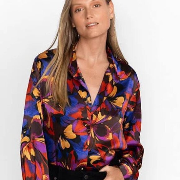 Johnny Was Tops - NWT Johnny Was - Eclipse Blooms Silk Shirt in Multi - Medium